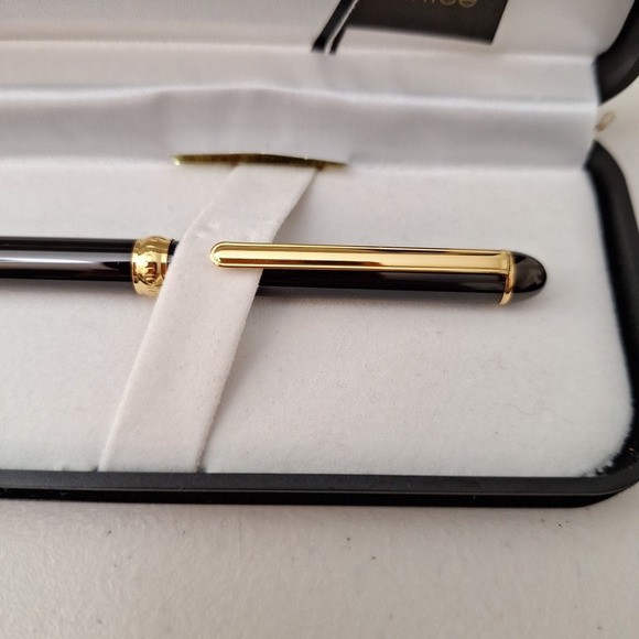 Vtg Reflections Fine Writing Instrument Pen Black And Gold In Original Gift Case - Picture 5 of 13